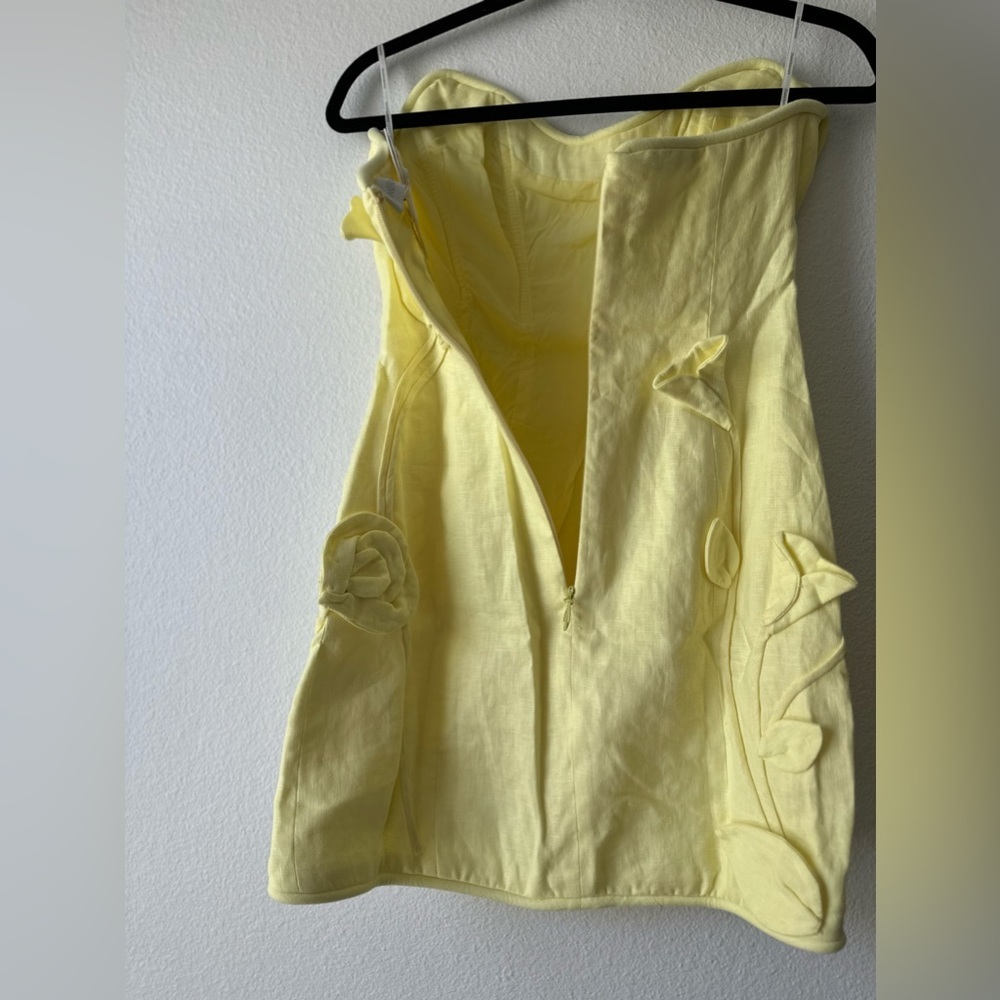 ZIMMERMANN Matchmaker strapless appliquéd linen mini dress US 4 - Picture 6 of 10